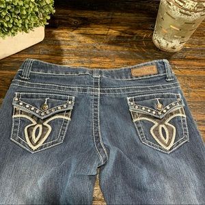Free Culture Stretch Blue Jeans Skinny Studded Rhinestones 9